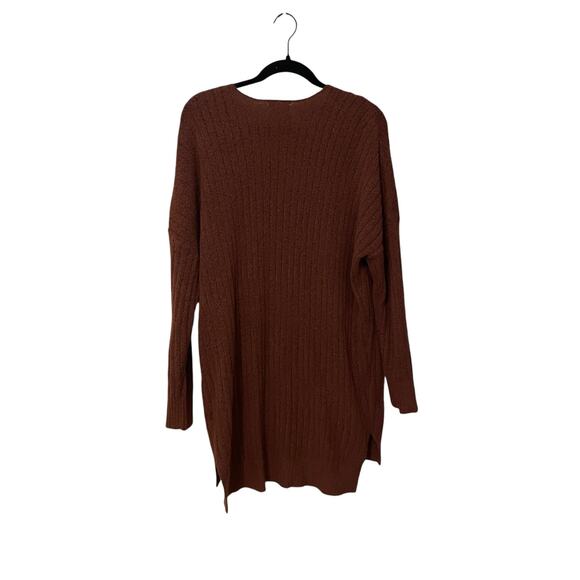 Dreamers Brown Knit V Neck Sweater Style T3606 Size Large - Picture 4 of 4